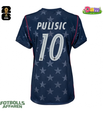 Förenta stater Christian Pulisic #10 Bortatröja Kvinnor VM 2026 Kortärmad